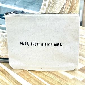NEW Faith, Love & Pixie Dust Canvas Zip Bag